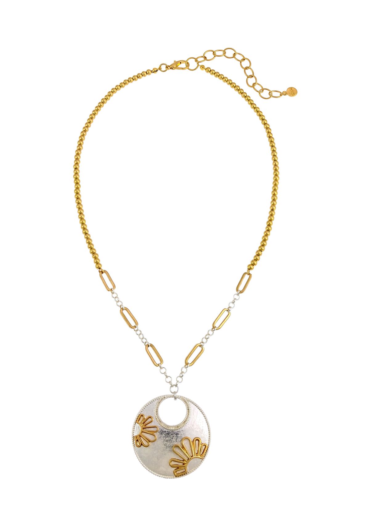 Floral Open Disc Pendant Necklace