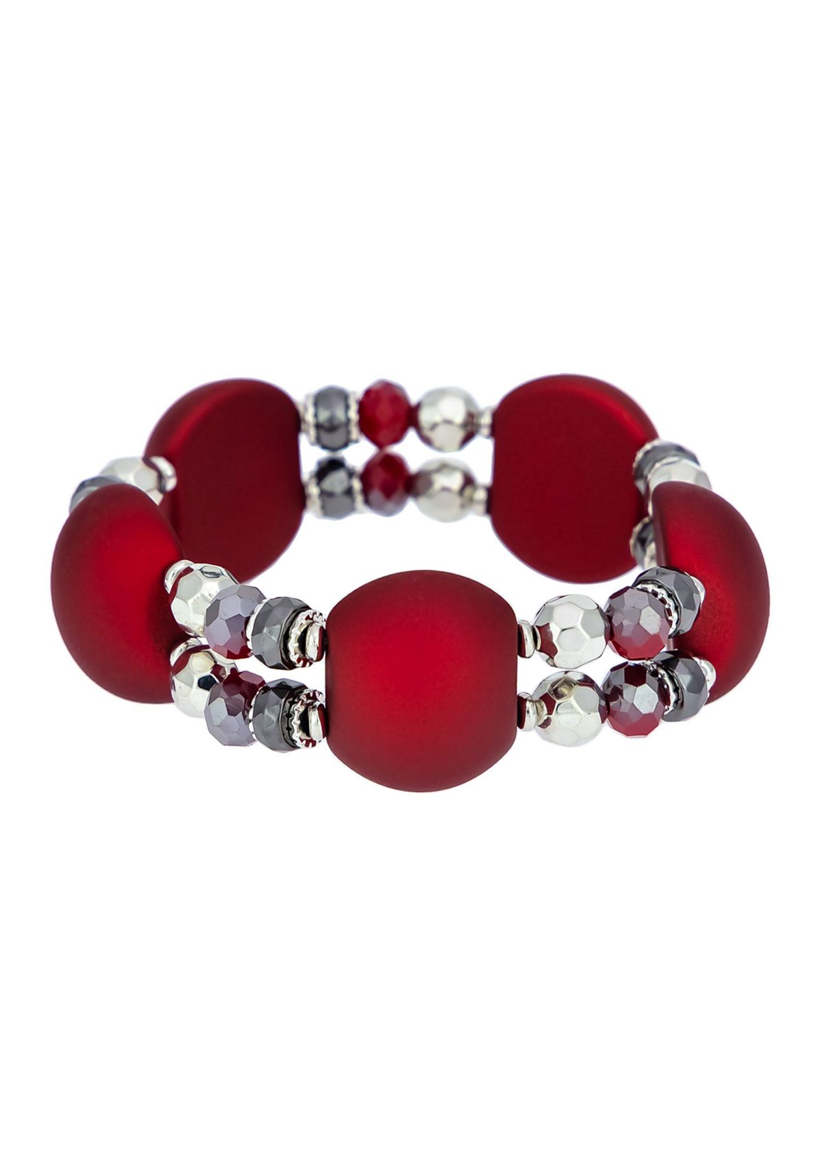 Chunky Red Bead Stretch Bracelet