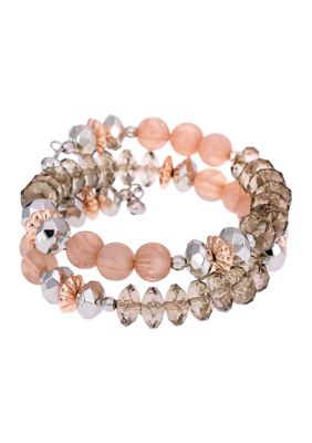 Ruby Rd Rose Beaded Coil Bracelet, 6 in