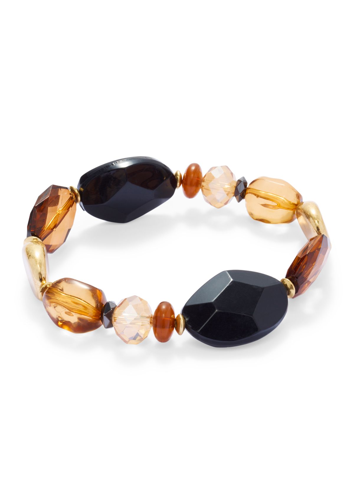 Brown Multi Beaded Stretch Bracelet