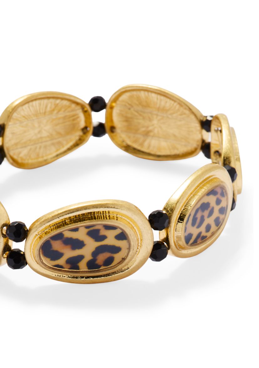 Oval Animal Disc Stretch Bracelet
