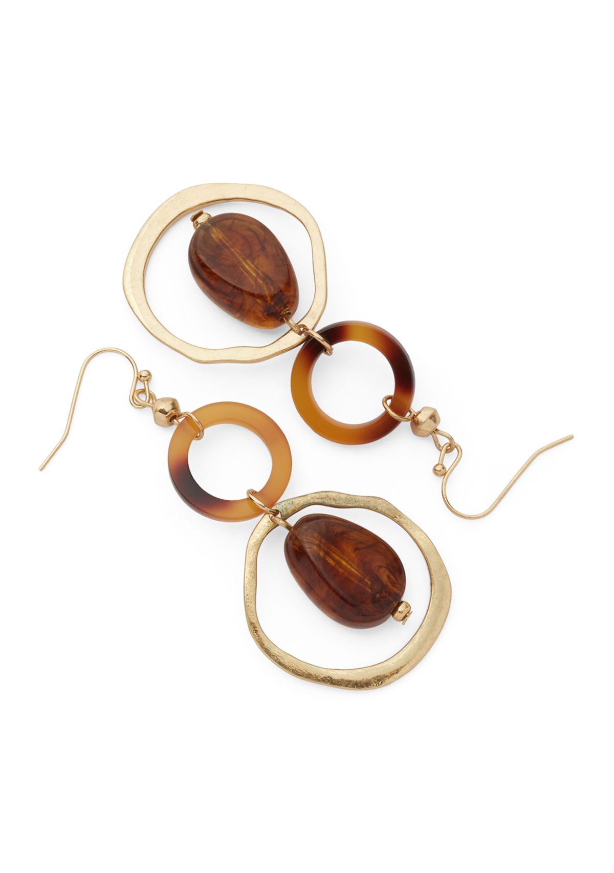 Brown Orbital Drop Earrings
