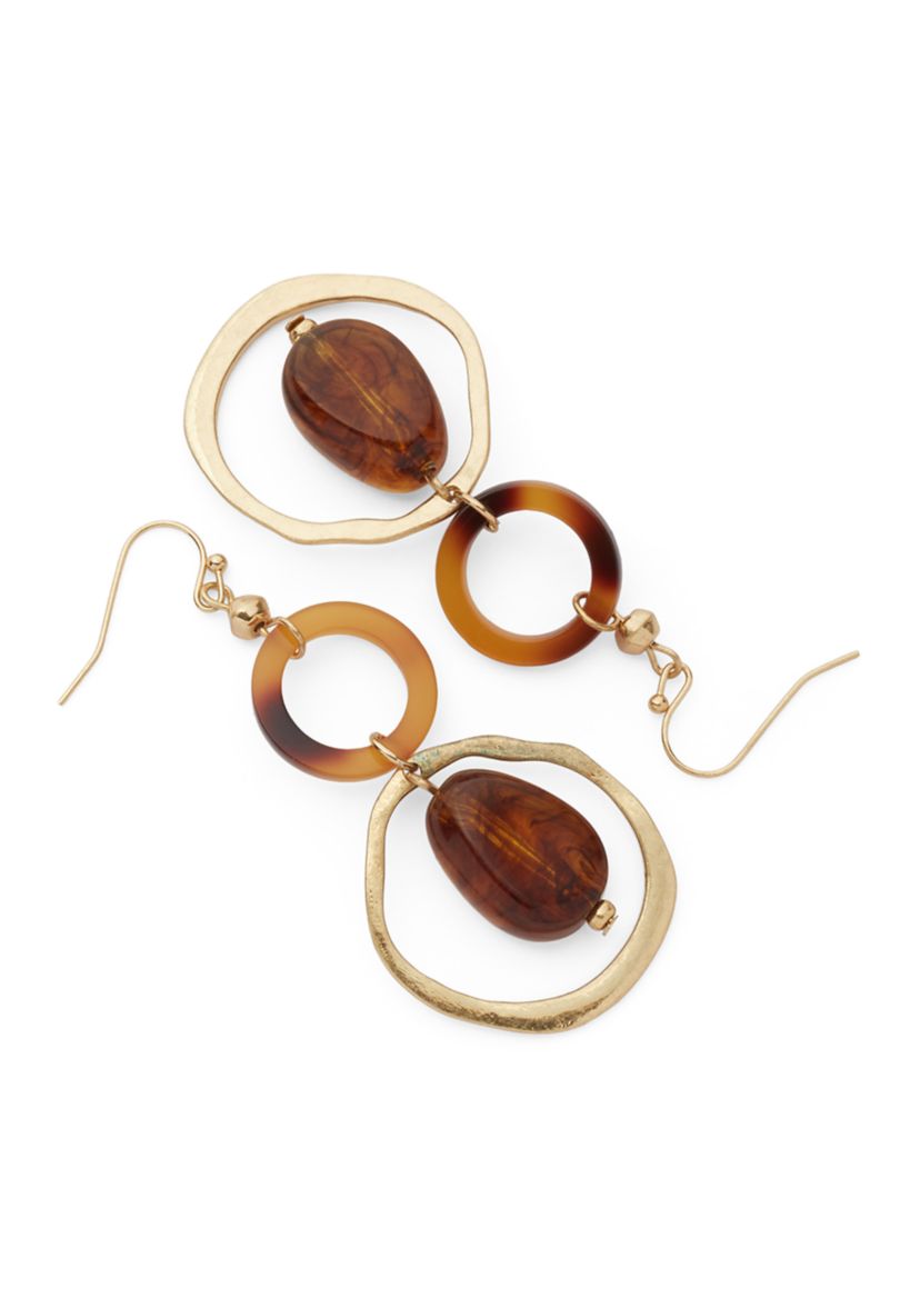 Brown Orbital Drop Earrings