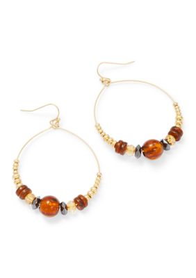 Ruby Rd Brown Multi Bead Drop Earrings | Belk
