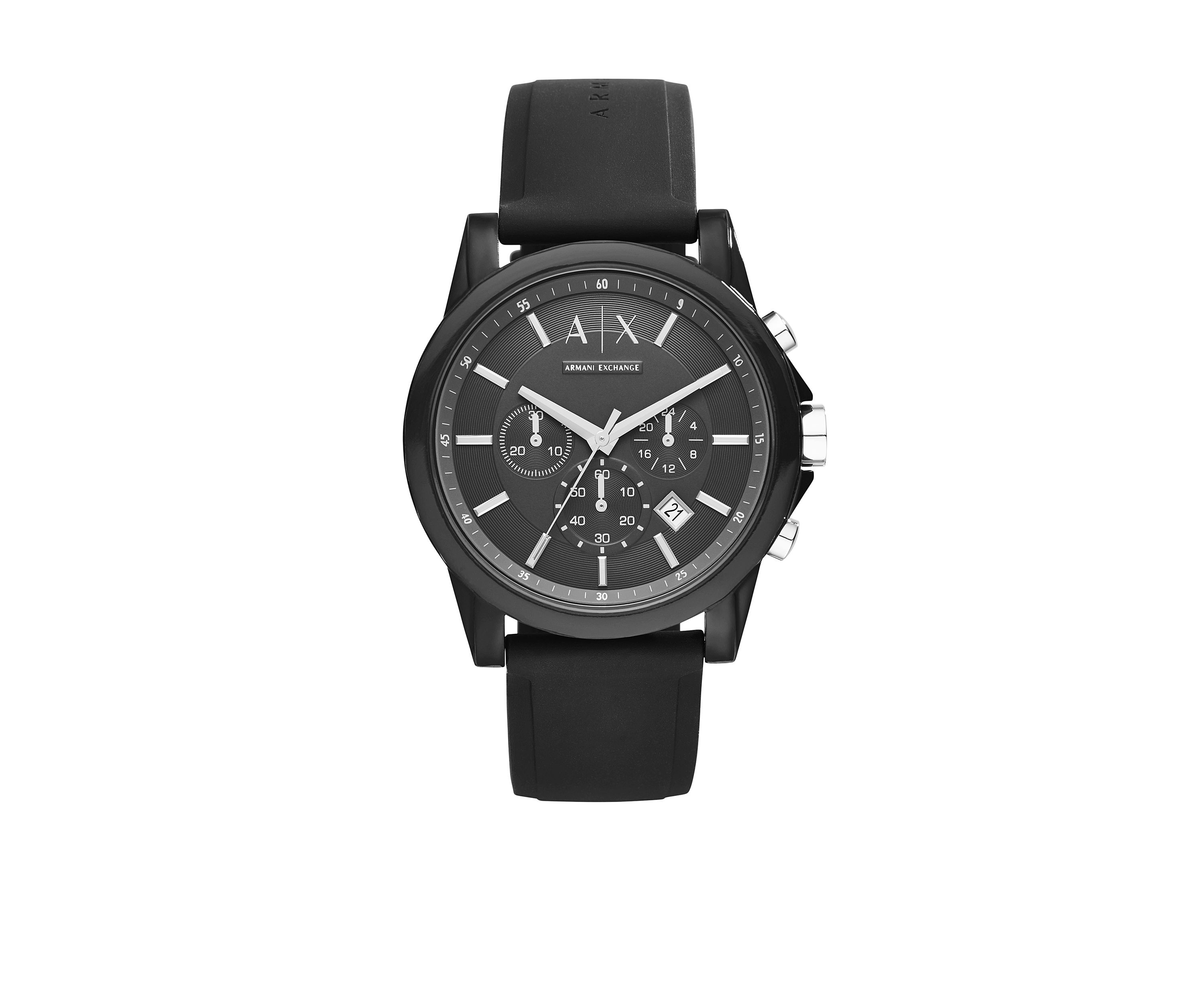 Chronograph Black Silicone Watch