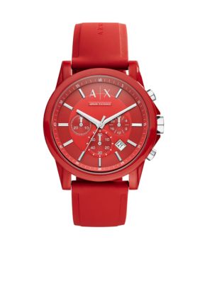 Armani exchange discount watch red