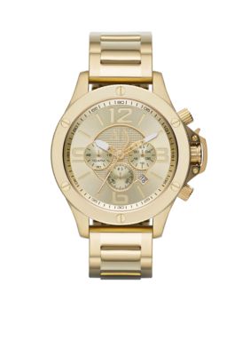 Armani Exchange AX Men's Gold-Tone Stainless Steel Chronograph Watch | belk