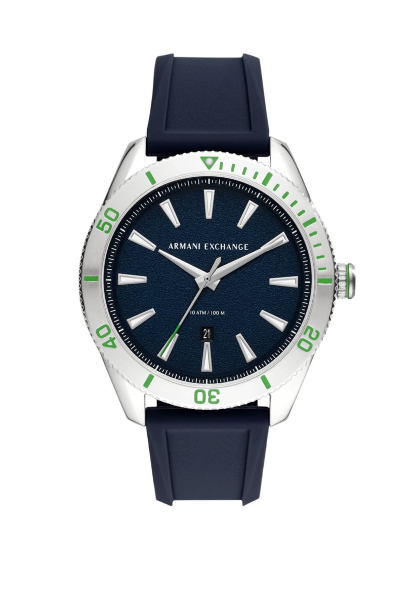 3-Hand Blue Silicone Watch