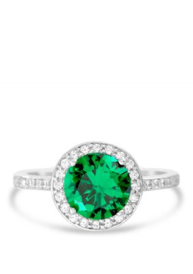 Belk Silverworks Sterling Silver Lab Created Emerald Cubic Zirconia ...