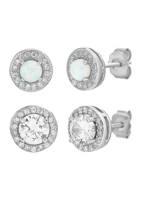 Belk Silverworks Lab Created Opal and Cubic Zirconia