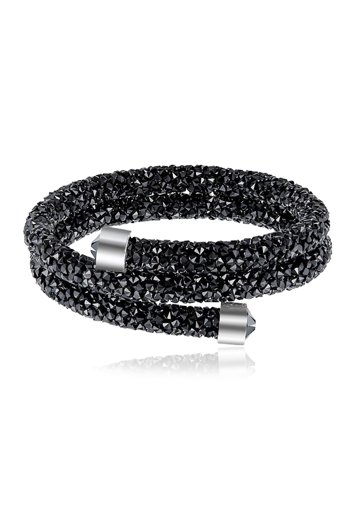 Fine Silver Plated 108 ct. t.w. Swarovski® Crystal Cuff Bracelet 