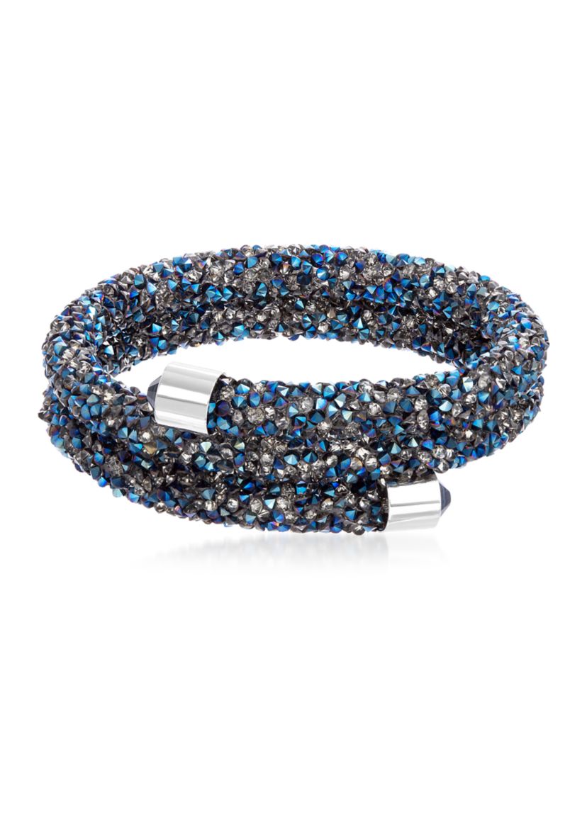 Fine Silver Plated 108 ct. t.w. Swarovski® Crystal Cuff Bracelet 