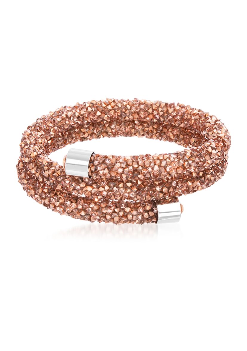 Fine Silver Plated 108 ct. t.w. Swarovski® Crystal Cuff Bracelet 