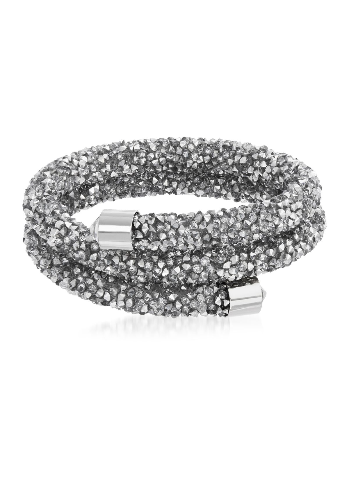 Fine Silver Plated 108 ct. t.w. Swarovski® Crystal Cuff Bracelet 