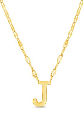 14K Gold Over Silver Initial Mirror Chain Necklace