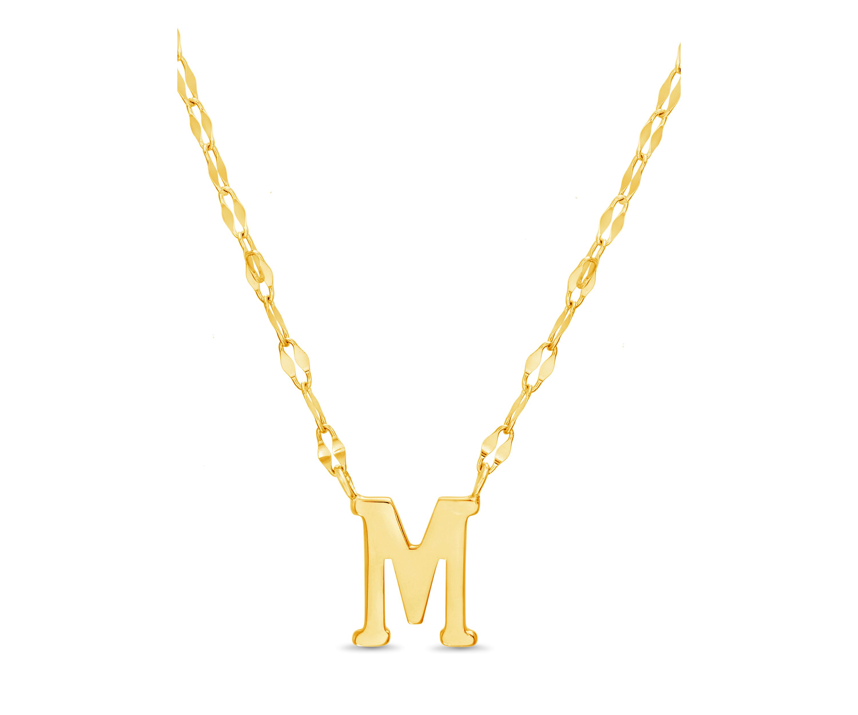14K Gold Over Silver Initial Mirror Chain Necklace