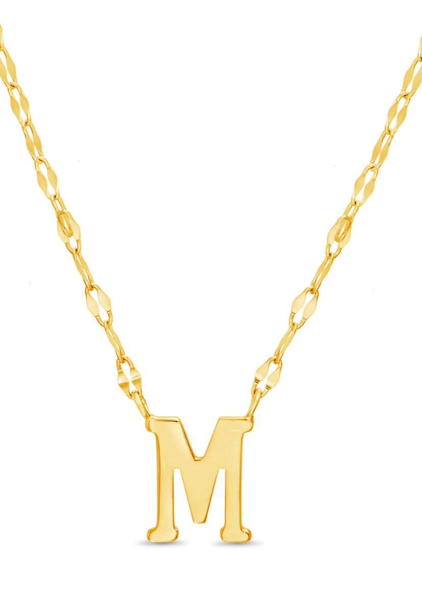 14K Gold Over Silver Initial Mirror Chain Necklace