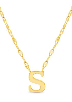 Belk & Co Solid Glitter Necklace in 14K Yellow Gold, 18 in