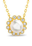 Pearl and Cubic Zirconia Necklace 