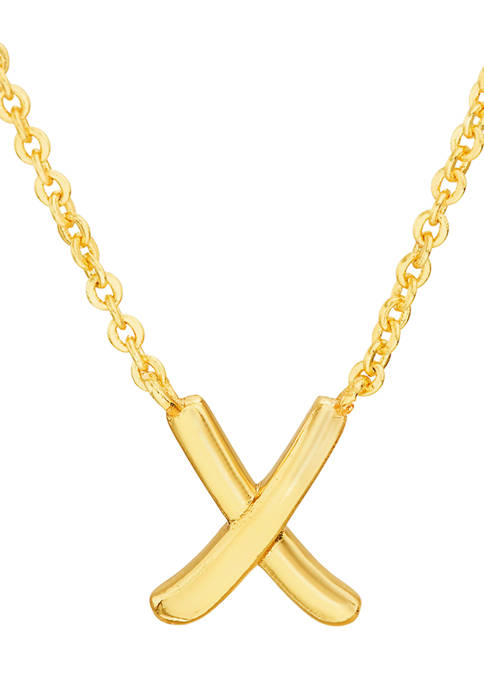 Gold Tone Cross Necklace 