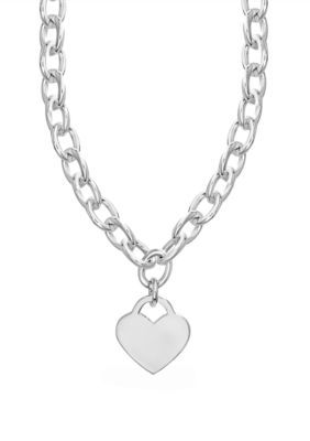 Belk Silverworks Silver Plated Heart Tag Necklace | belk