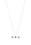 Sterling Silver Lab Created White Sapphire with CZ Accents Halo Earrings and Necklace Set