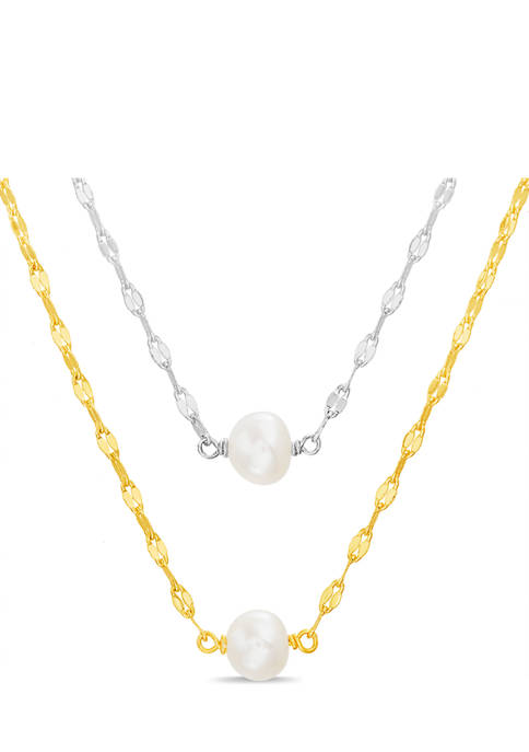 Pearl 2 Toned Layered Necklace