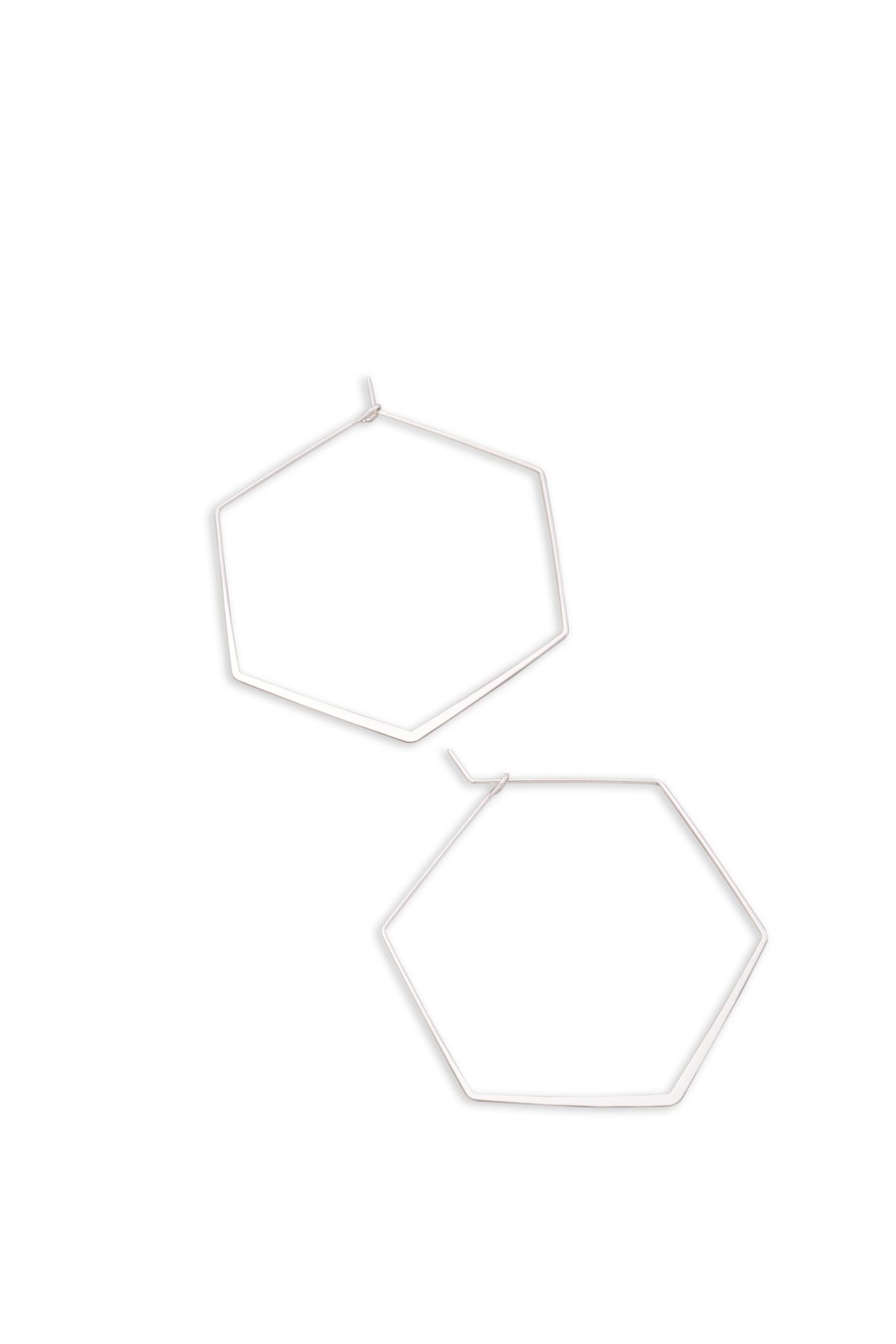 Womens Hexagon Hoop Earrings