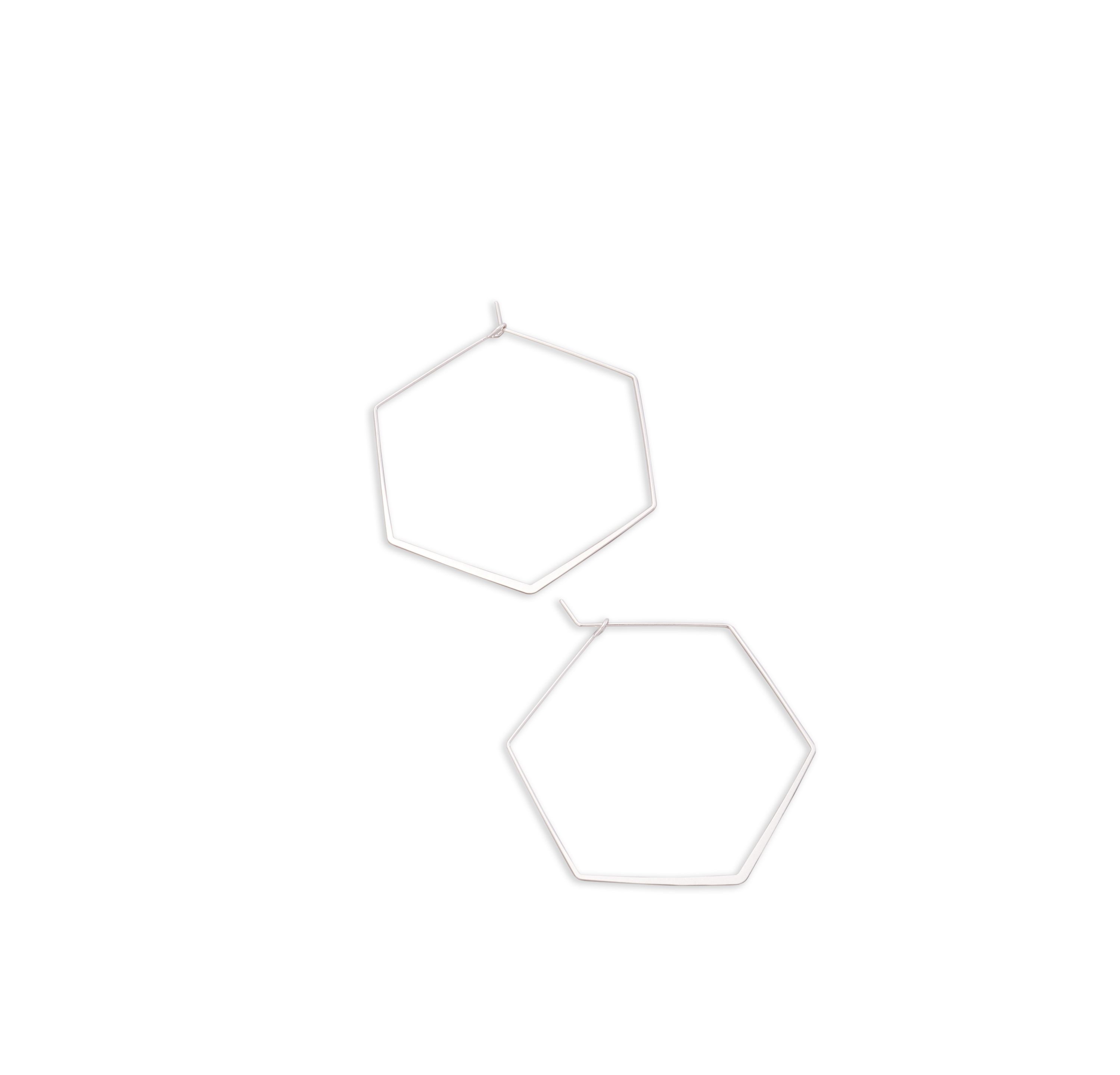 Womens Hexagon Hoop Earrings