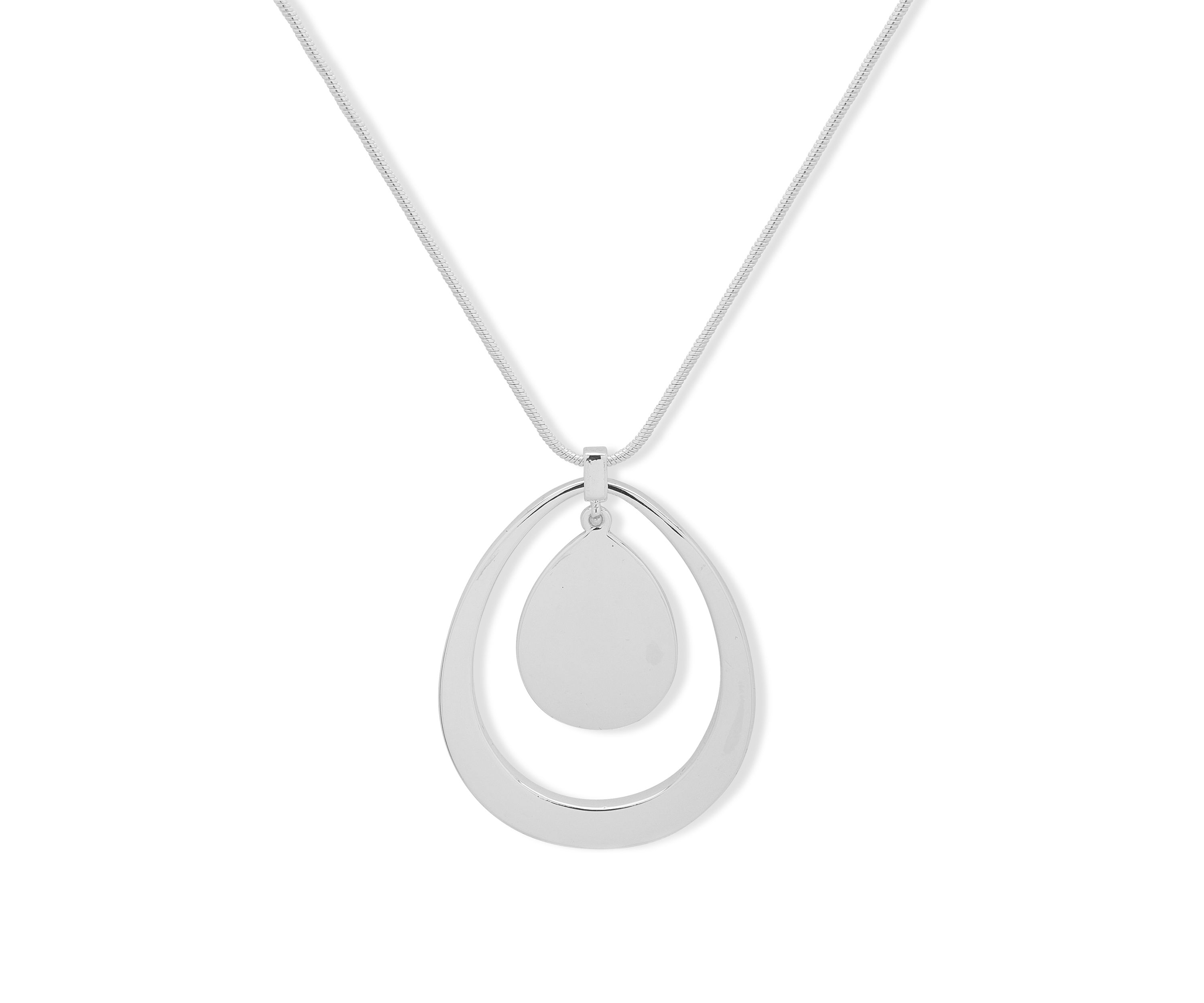 Adjustable Chain Teardrop Pendant Necklace