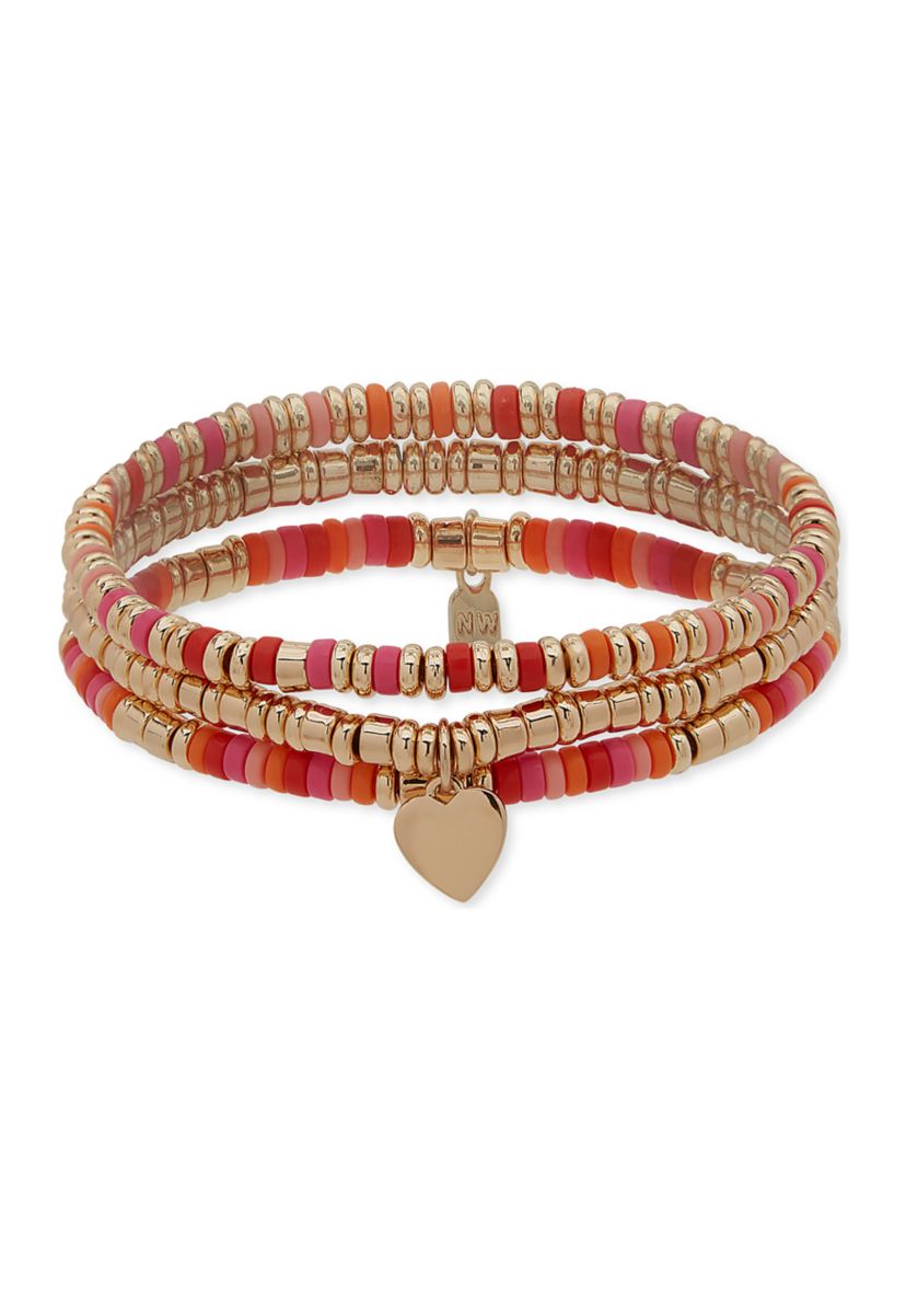Multi Color Bead Stretch Bracelet Set