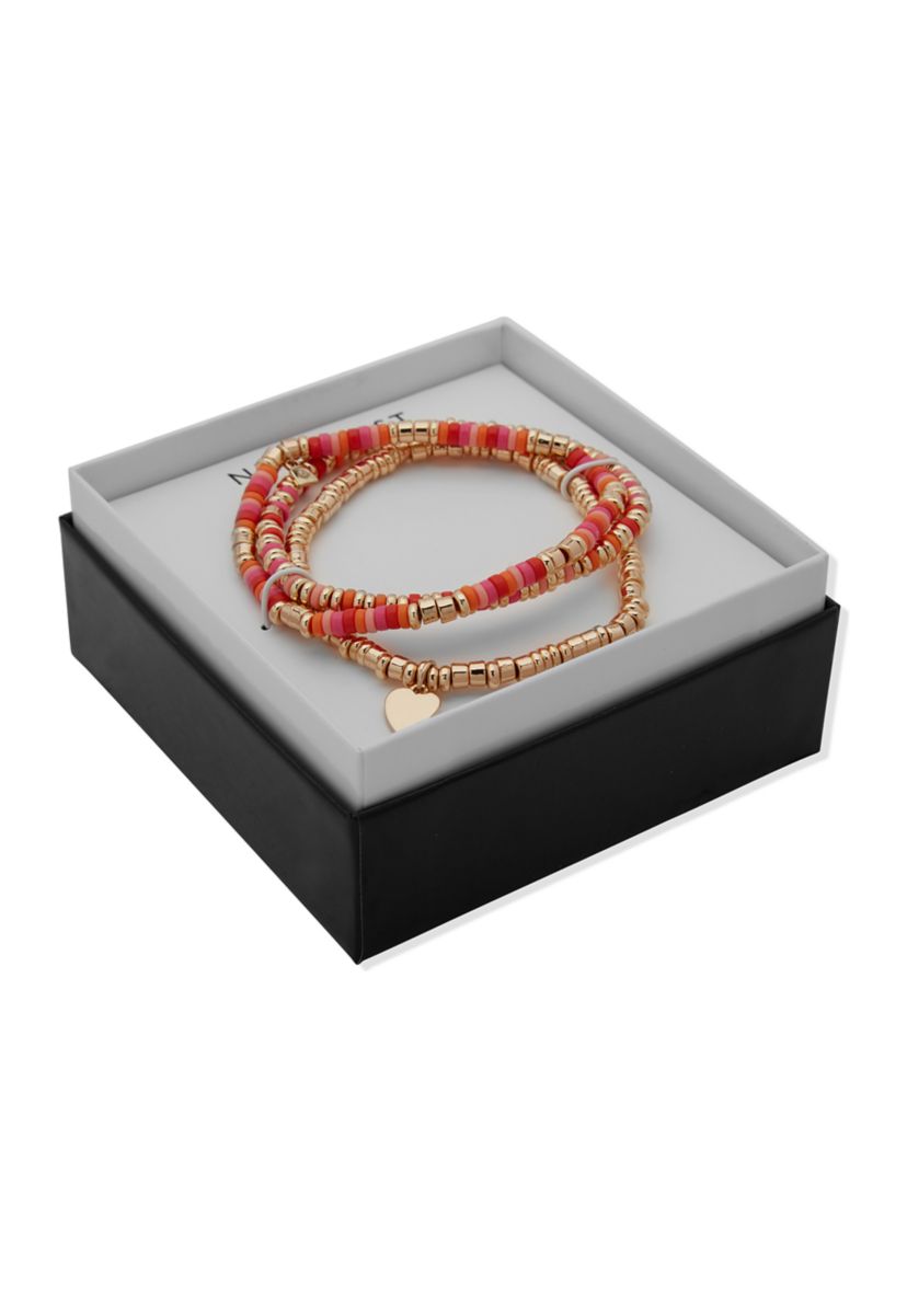 Multi Color Bead Stretch Bracelet Set