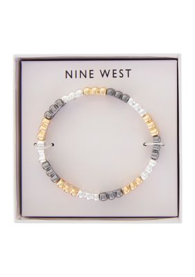 Tri Tone 2.25" Geo Stretch Bracelet - Boxed