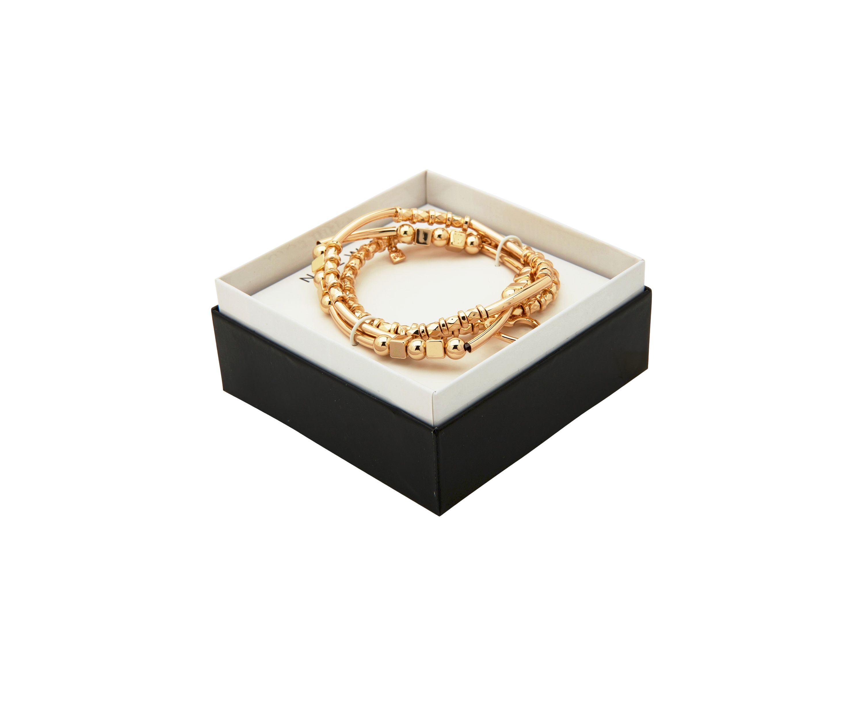 Heart Charm Stretch Bracelet Set