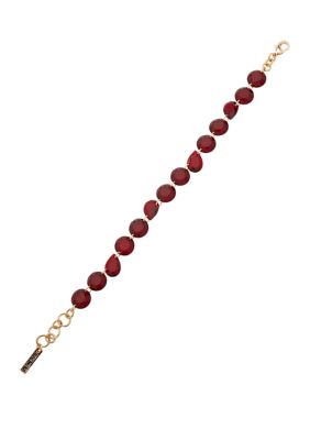 Gold Tone Red Flex Bracelet