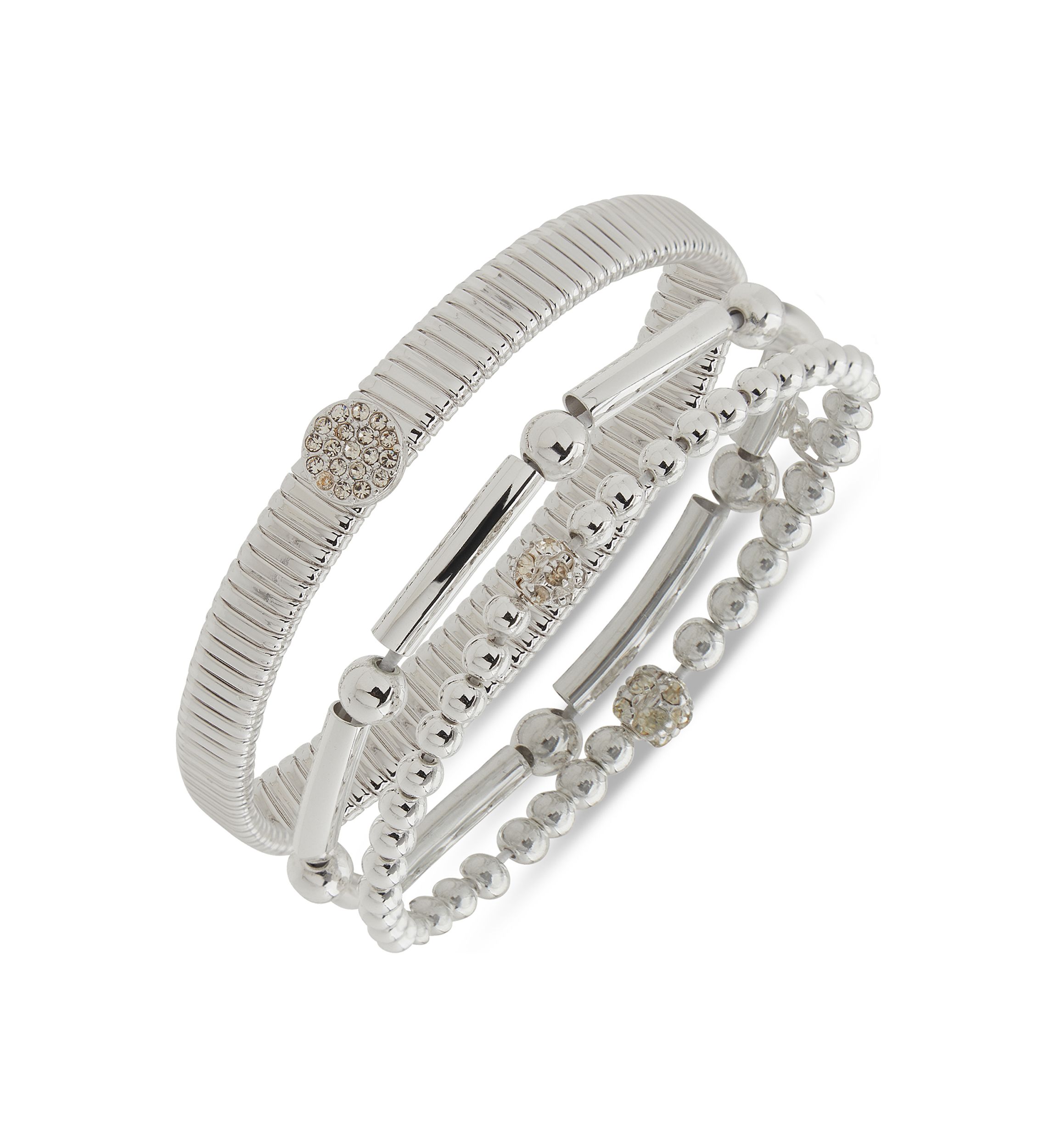 Crystal Pavé Stretch Bracelets Set