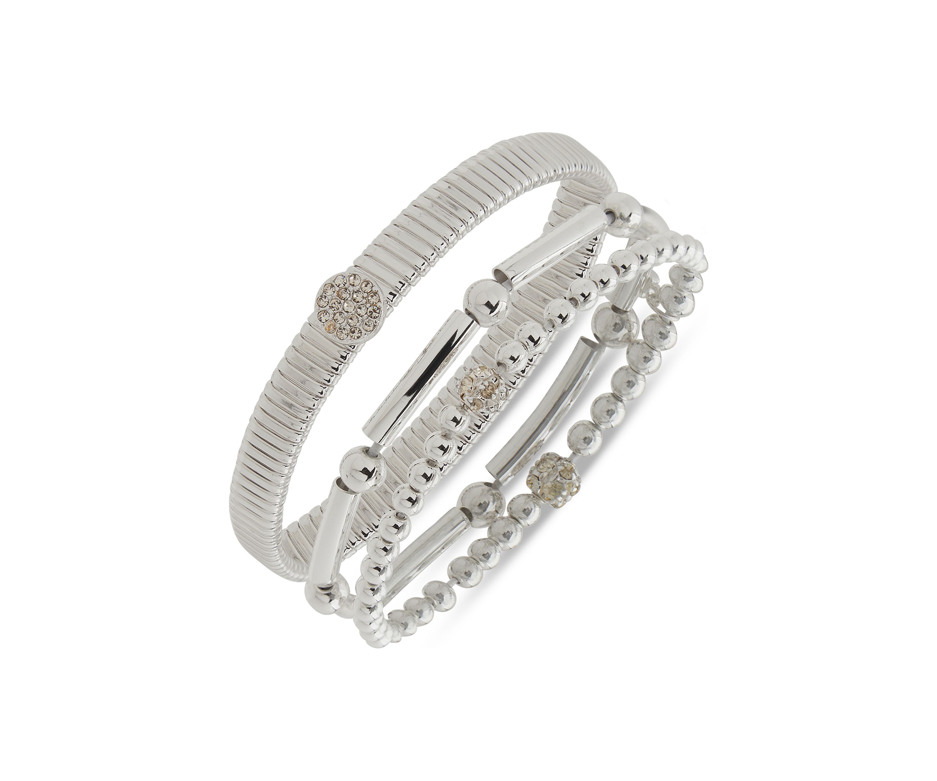 Crystal Pavé Stretch Bracelets Set