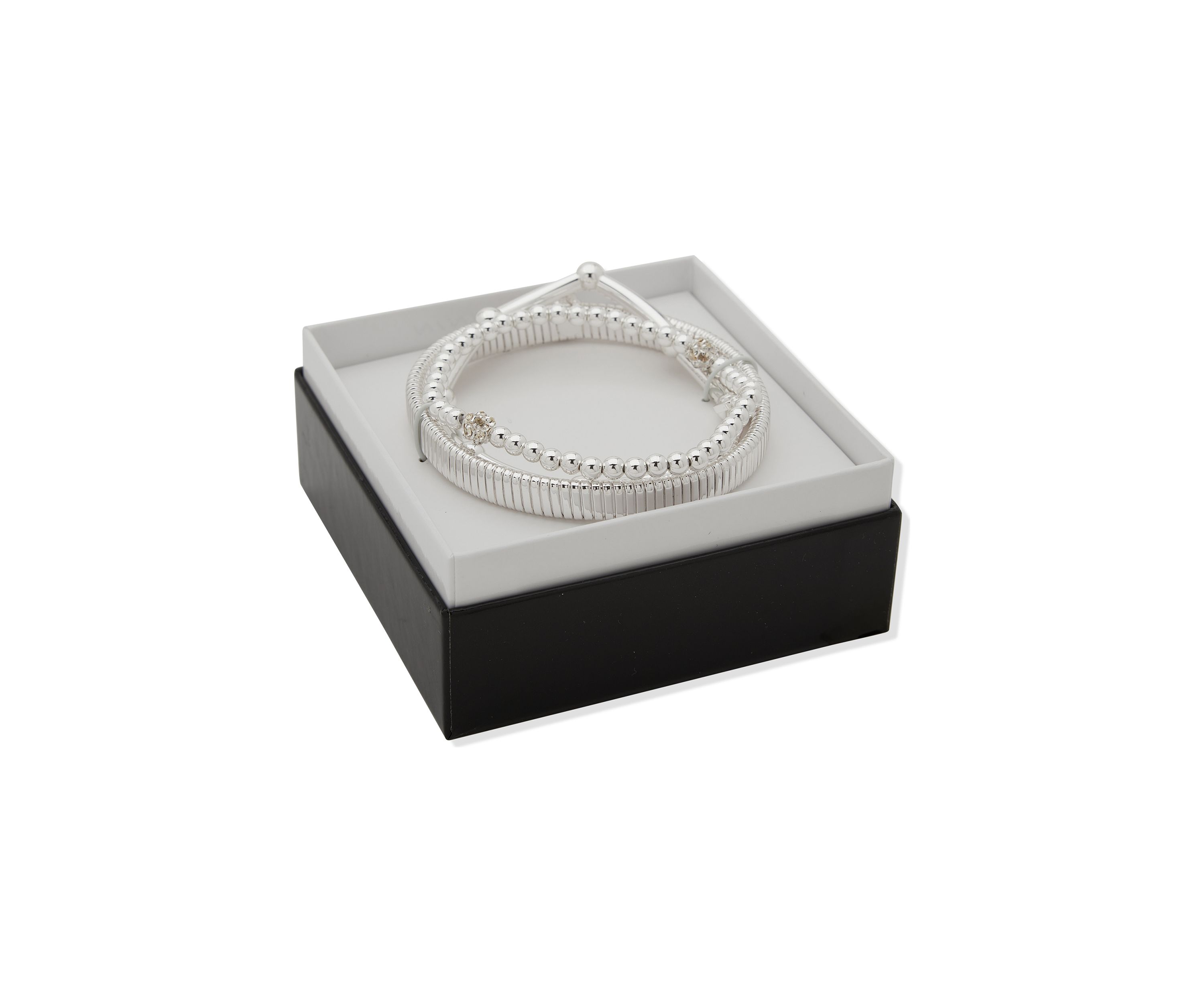 Crystal Pavé Stretch Bracelets Set