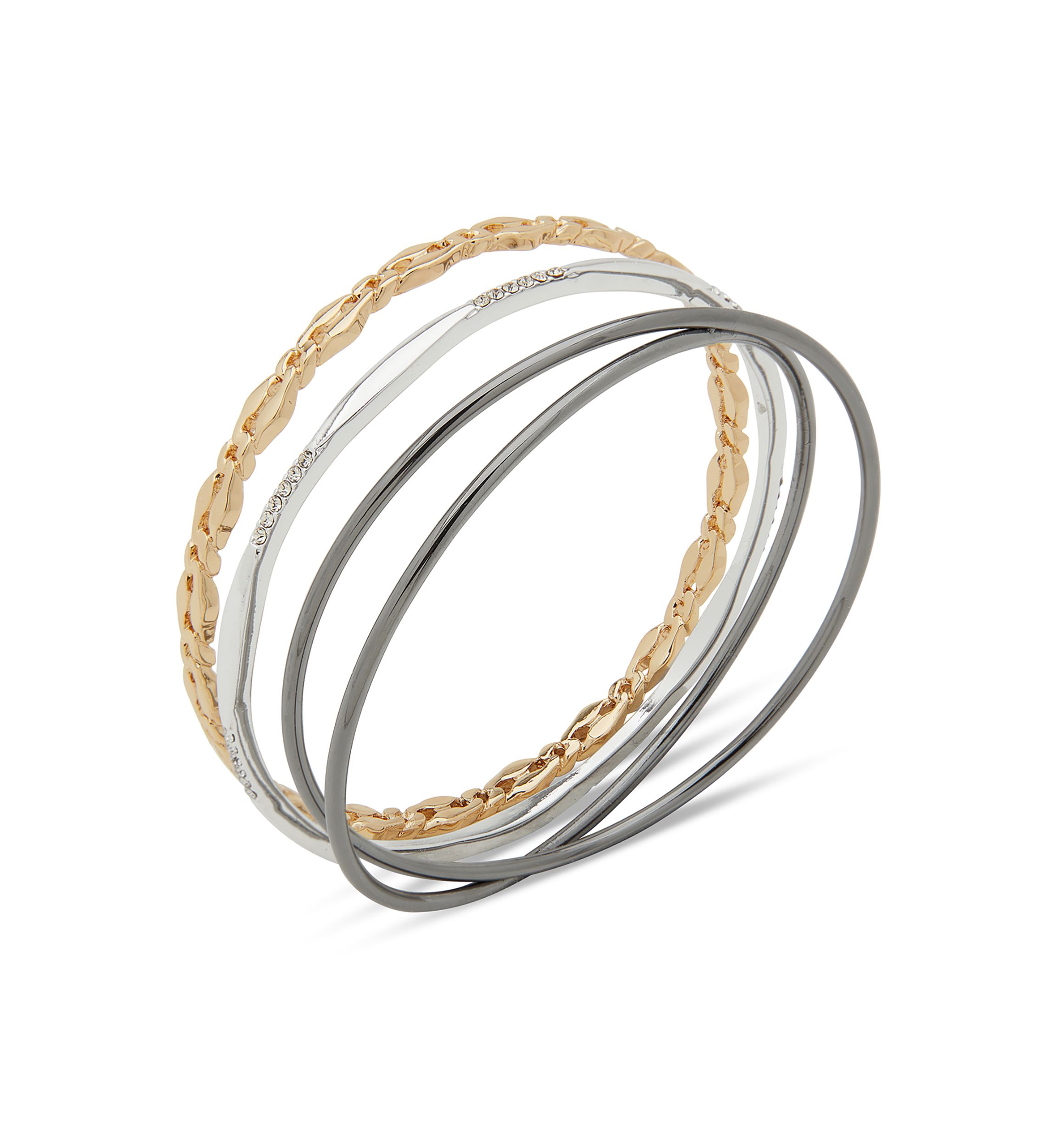 Tri Tone Multi Color Bangle Set