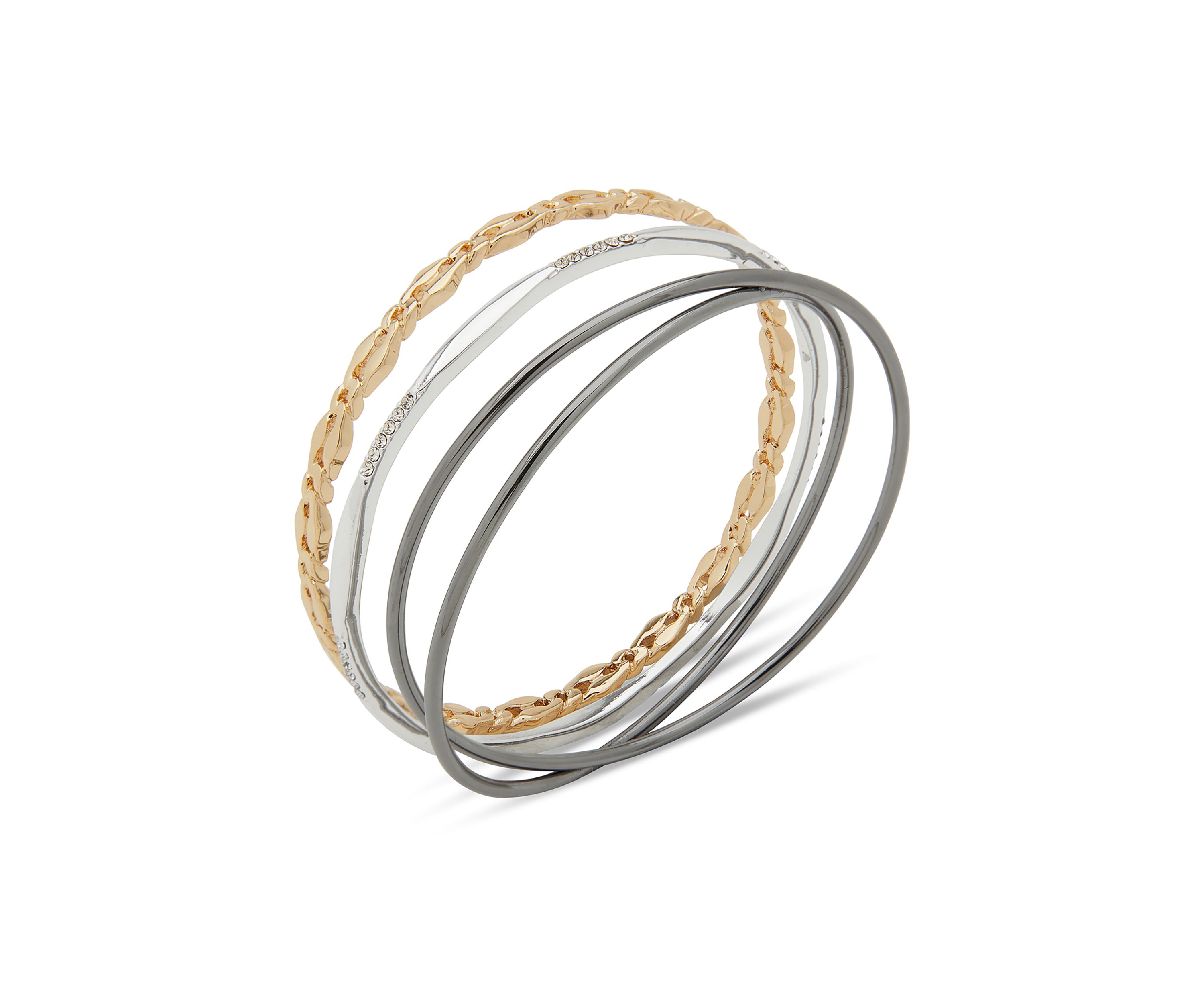 Tri Tone Multi Color Bangle Set