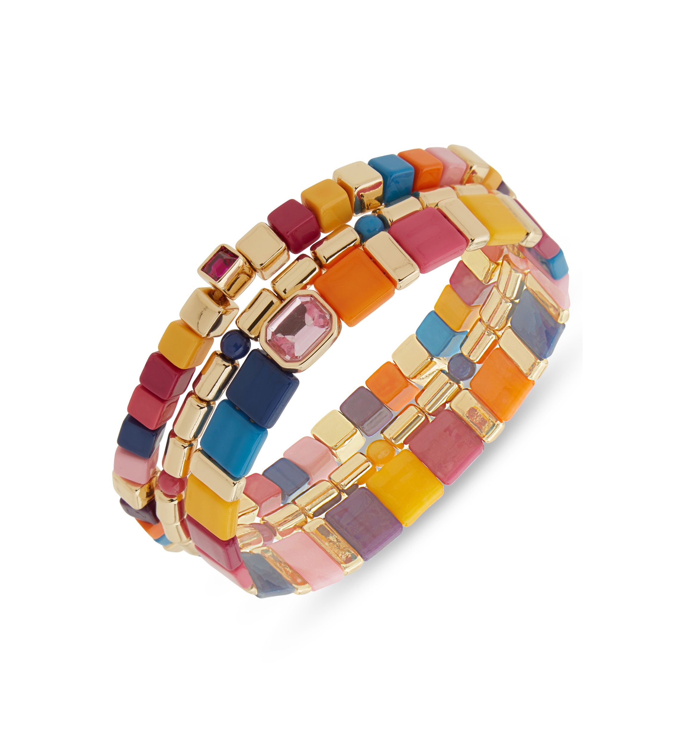 Multi Beaded Stretch Bracelet Set