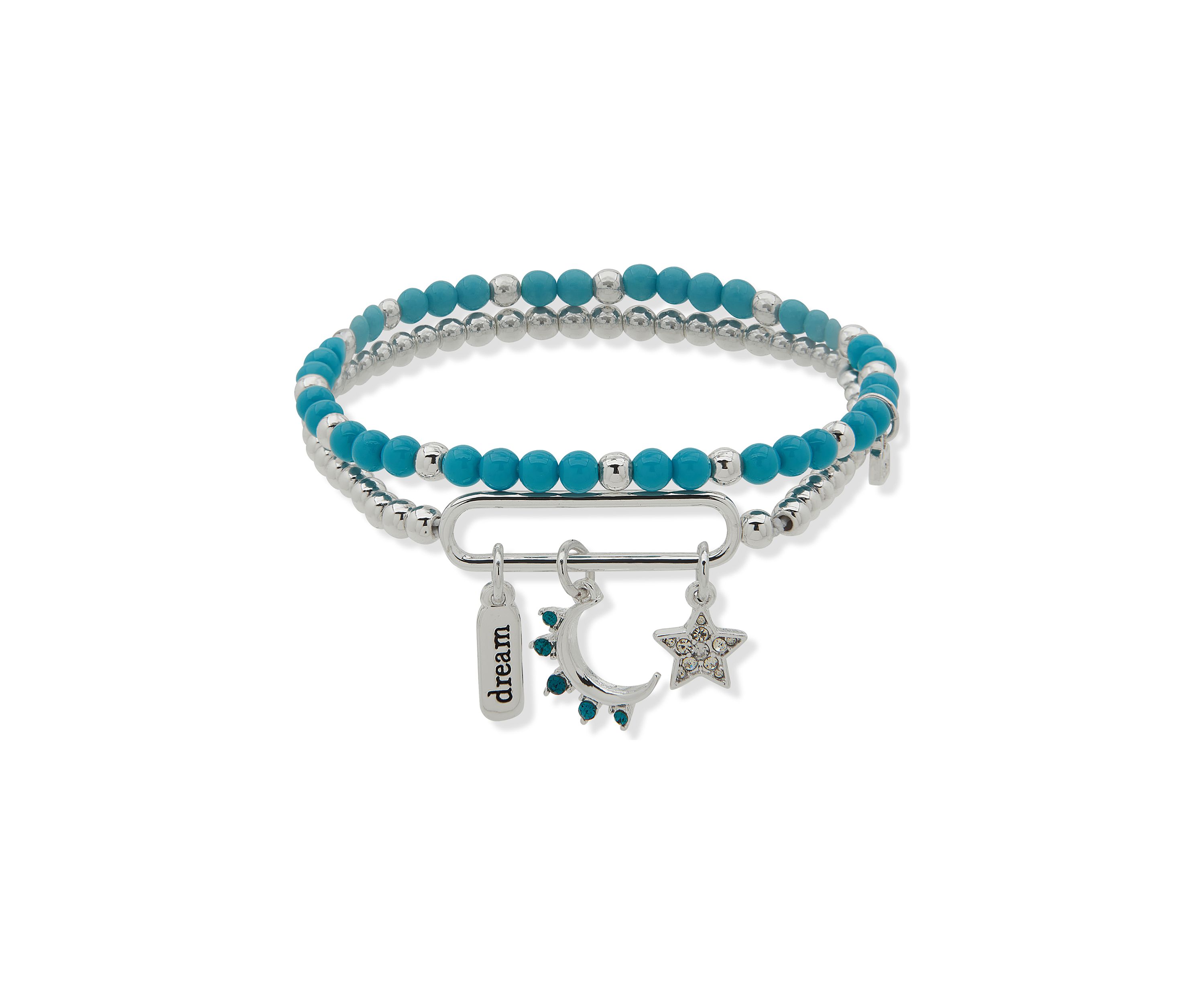Silver Tone Turquoise Dream Stretch Bracelet Set