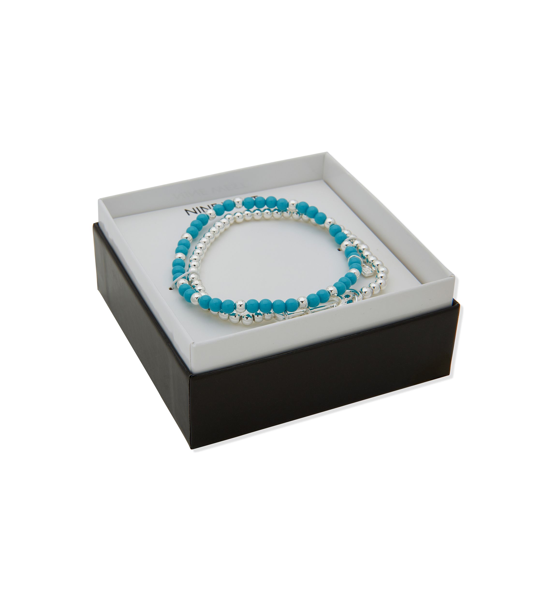 Silver Tone Turquoise Dream Stretch Bracelet Set