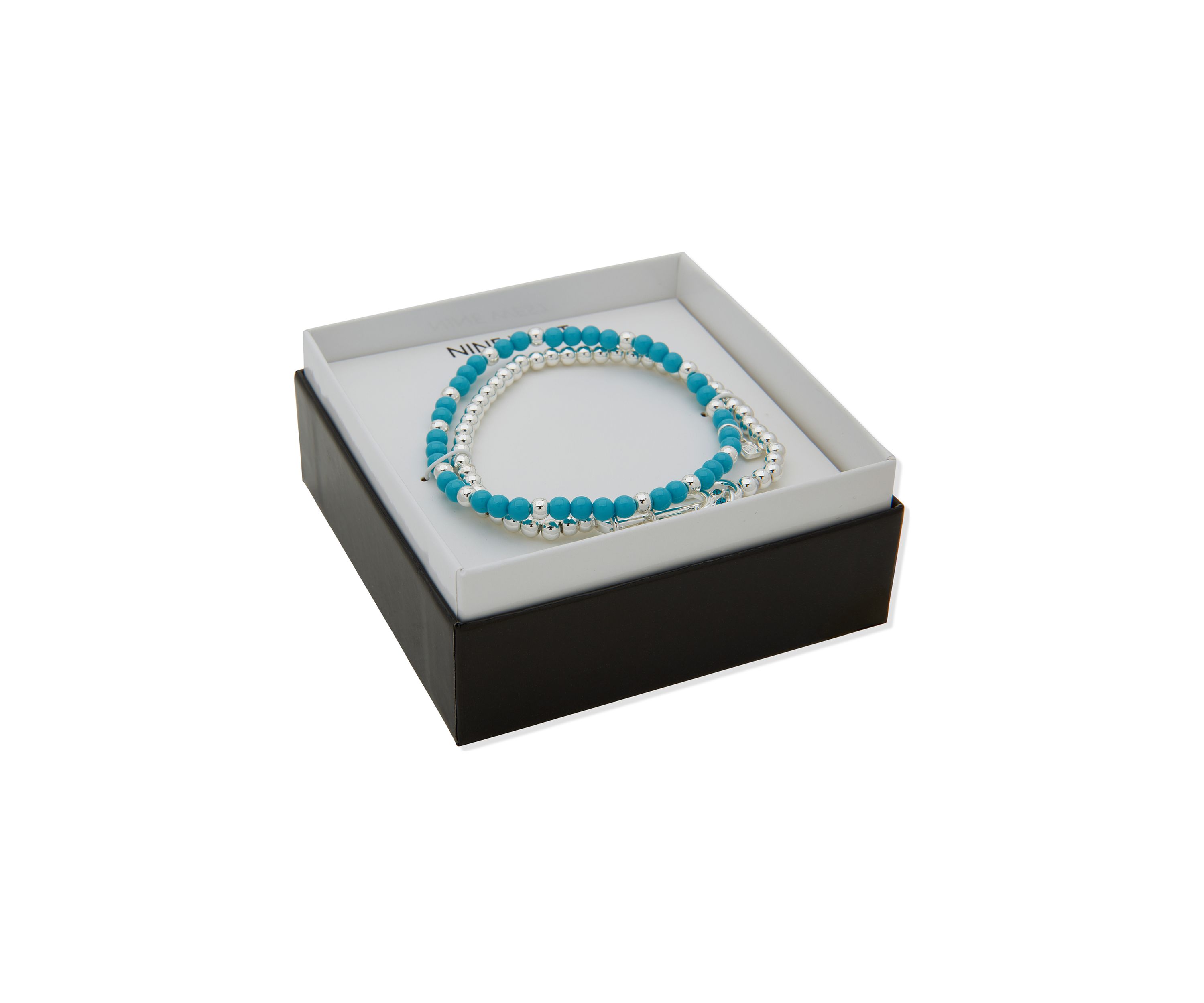 Silver Tone Turquoise Dream Stretch Bracelet Set