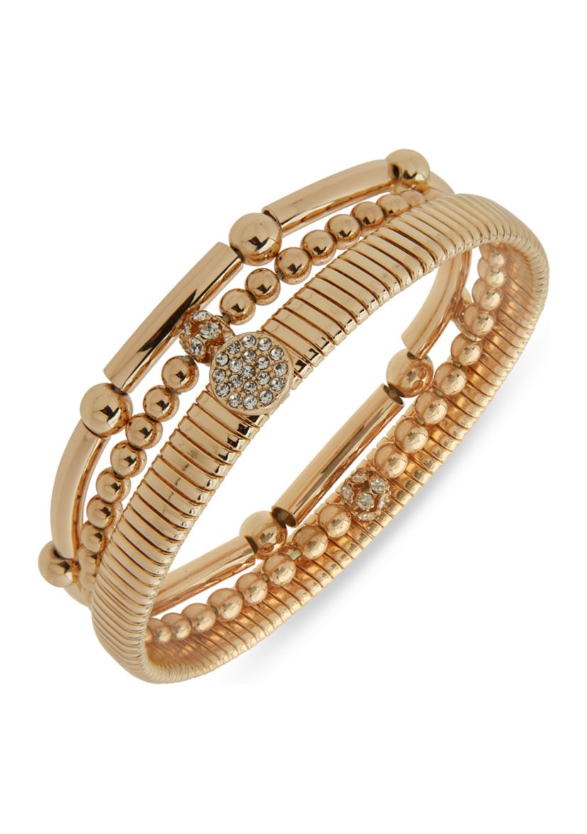 Crystal Pavé Stretch Bracelets Set