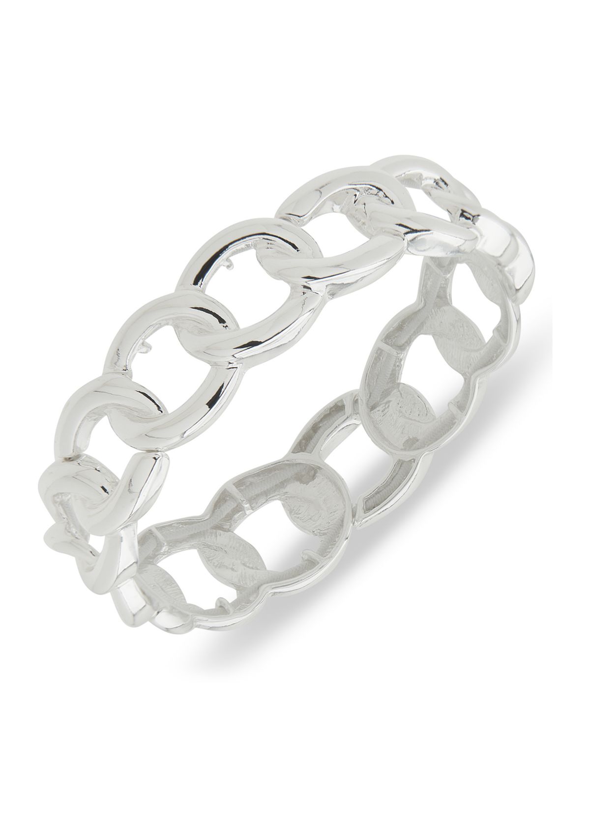 Silver Tone Link Stretch Bracelet