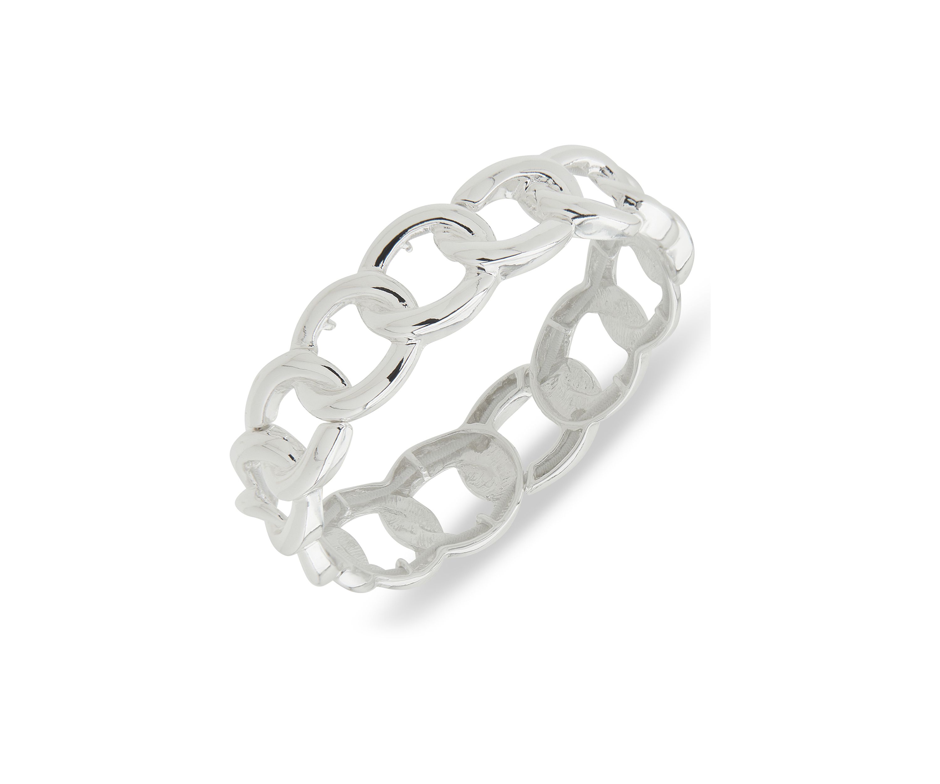 Silver Tone Link Stretch Bracelet