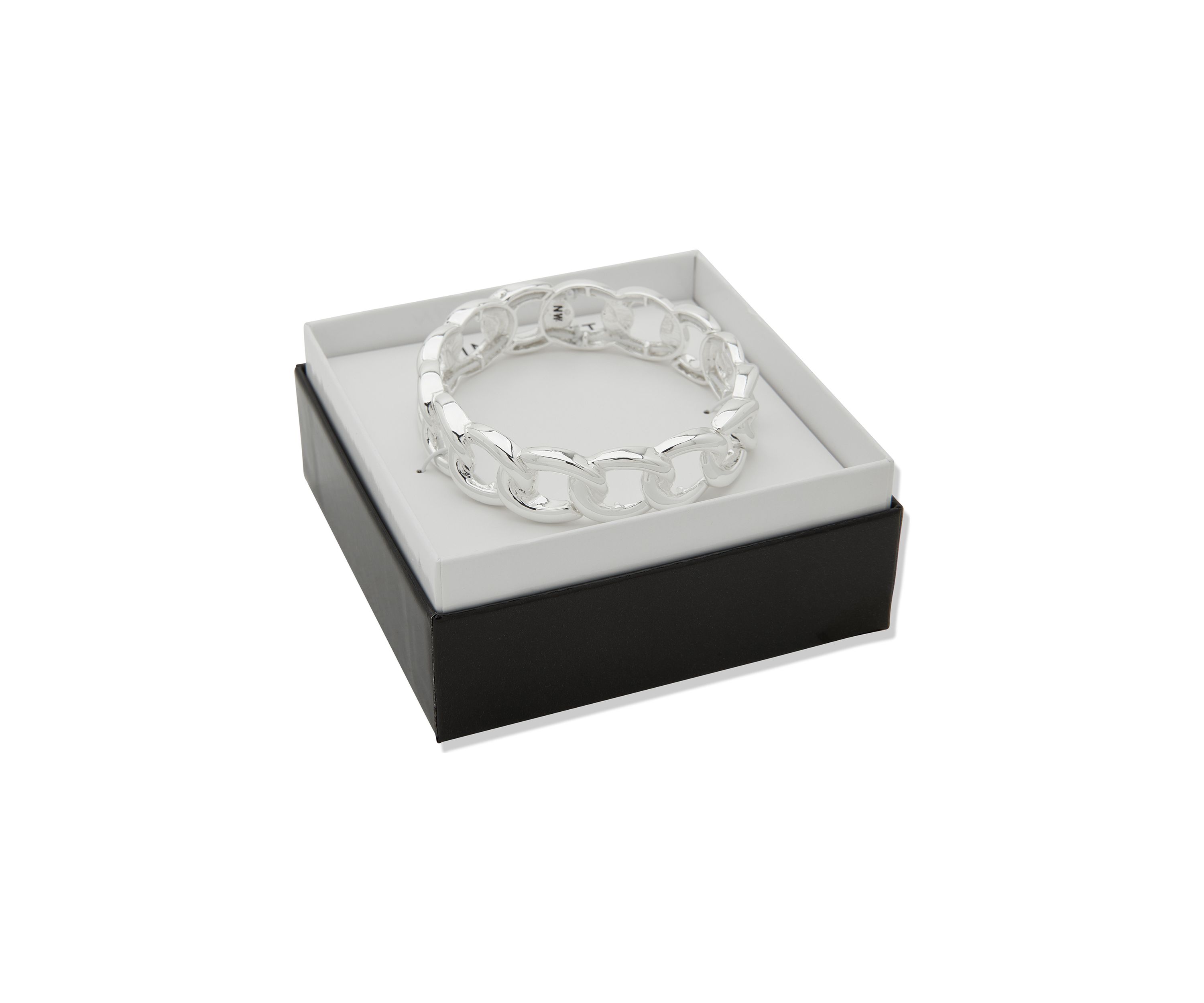 Silver Tone Link Stretch Bracelet