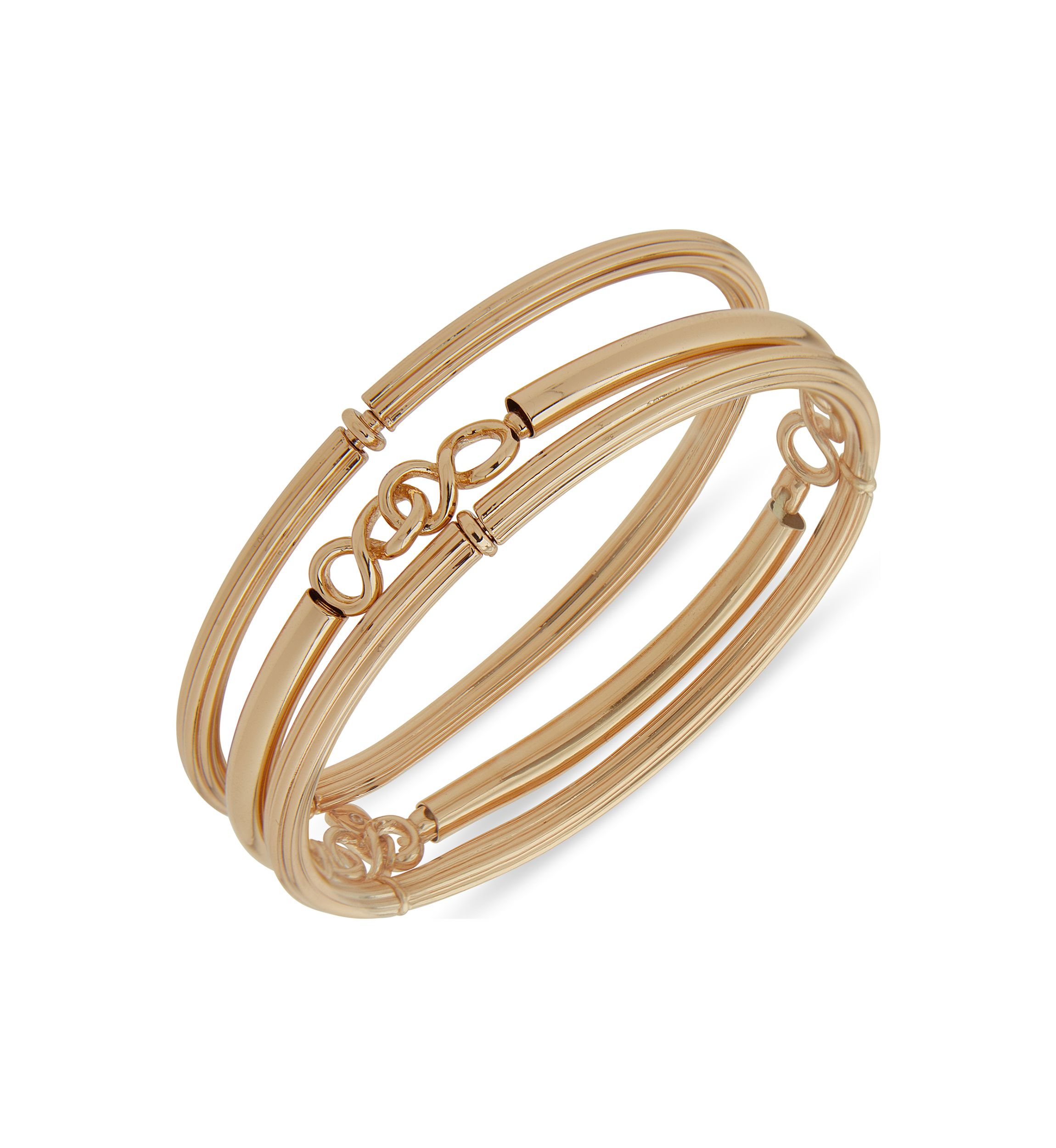 Gold Tone Infinity Stretch Bracelet Set