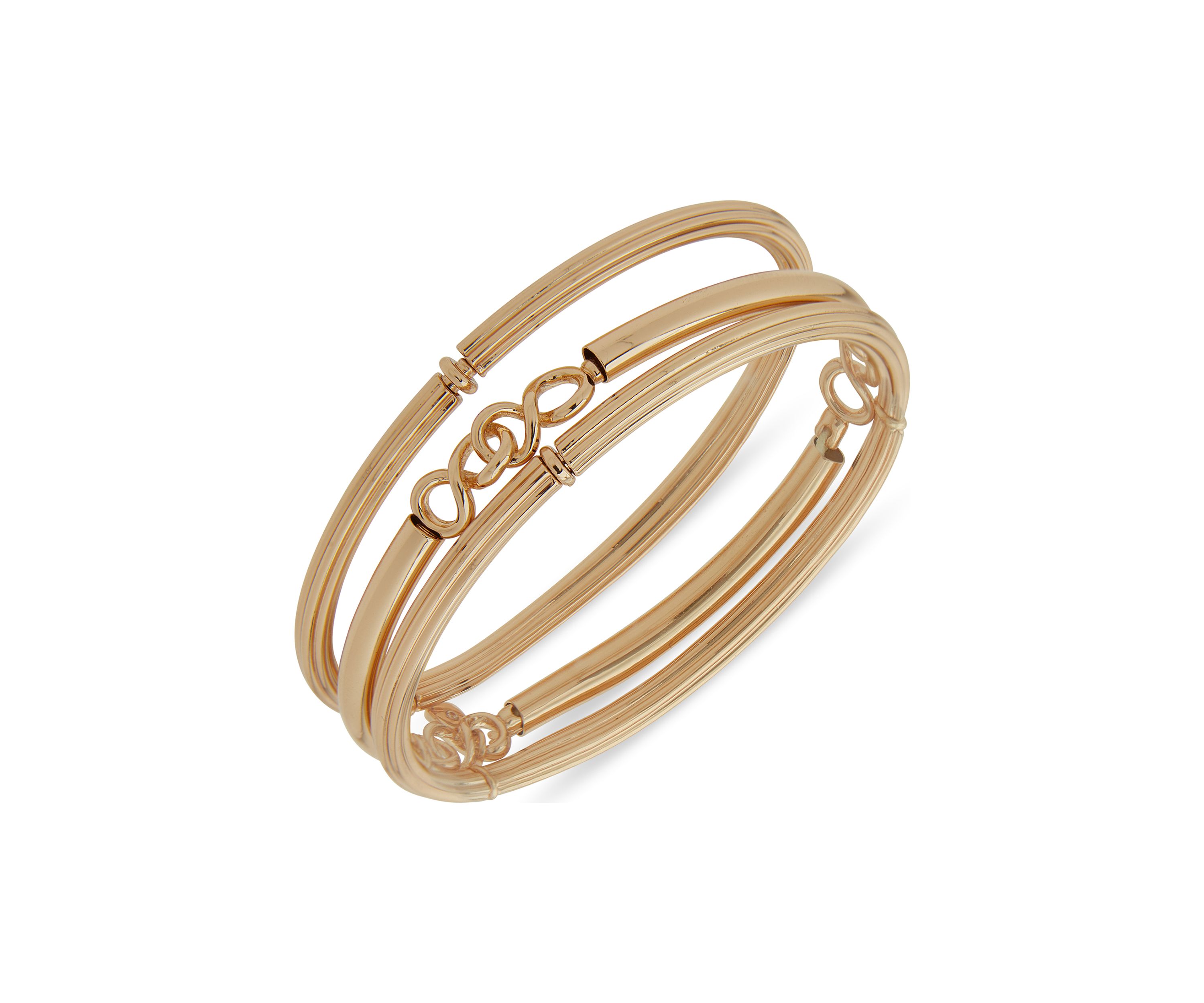 Gold Tone Infinity Stretch Bracelet Set